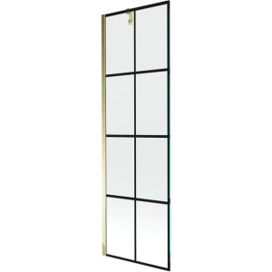 Mexen Next parawan nawannowy 1-skrzydłowy 60 x 150 cm, czarny wzór, złoty
