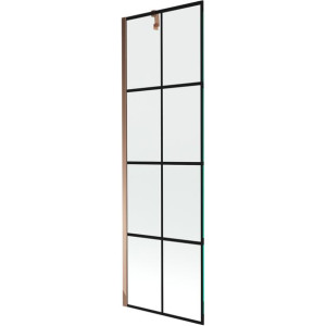 Mexen Next parawan nawannowy 1-skrzydłowy 60 x 150 cm, czarny wzór, różowe
