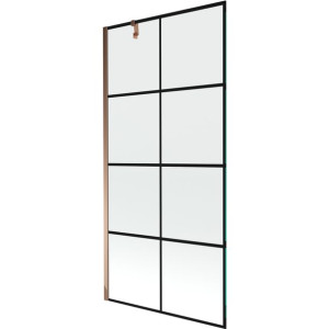 Mexen Next parawan nawannowy 1-skrzydłowy 90 x 150 cm, czarny wzór, różowe