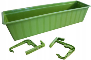 Skrzynka Balkonowa Doniczka + Haki 60cm Zielona