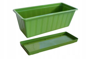 Skrzynka Balkonowa Donica+ Podstawka 40cm Zielona