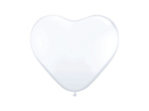 Balon balony serce SERCA BIAŁE 10 szt