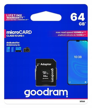 Karta pamięci microSD 64GB Micro CL10 Adapter SD