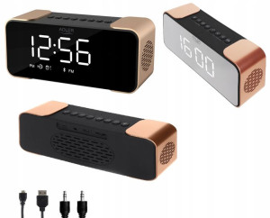 Radio Budzik Zegar Bezprzewodowy Bluetooth/SD/USB