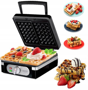 Gofrownica 2 Duże Gofry Regulacja Temp Moc 2000 W