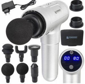 Masażer Wibracyjny Pistolet Do Masażu 6 Głowic Lcd