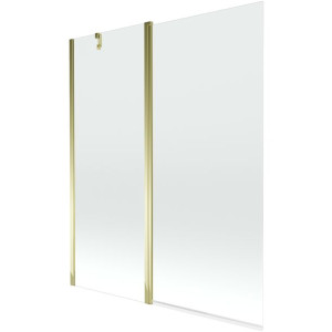 Mexen Flip parawan nawannowy 1-skrzydłowy 140 x 150 cm, transparent, złoty