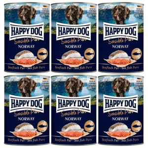 Karma mokra ryba Happy Dog dla psa 6 x puszka 400g
