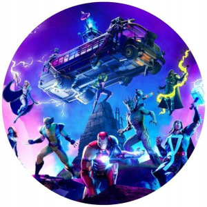Opłatek Na Tort Okrągły 20 Cm Fortnite Gra Napis