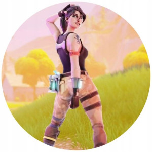Opłatek Na Tort Okrągły 20 Cm Fortnite Gra Napis