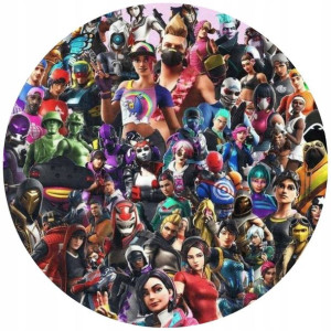 Opłatek Na Tort Okrągły 20 Cm Fortnite Gra Napis