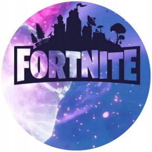 Opłatek Na Tort Okrągły 20 Cm Fortnite Gra Napis