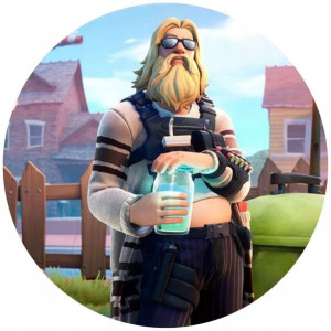 Opłatek Na Tort Okrągły 20 Cm Fortnite Gra Napis