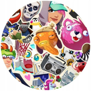 Opłatek Na Tort Okrągły 20 Cm Fortnite Gra Napis