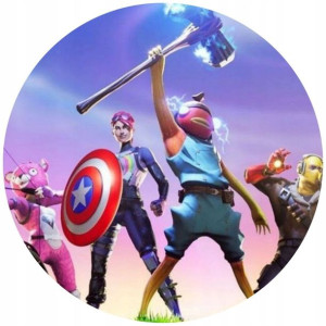Opłatek Na Tort Okrągły 20 Cm Fortnite Gra Napis
