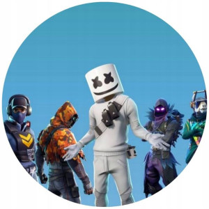 Opłatek Na Tort Okrągły 20 Cm Fortnite Gra Napis
