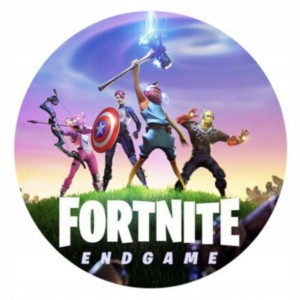 Opłatek Na Tort Okrągły 20 Cm Fortnite Gra Napis