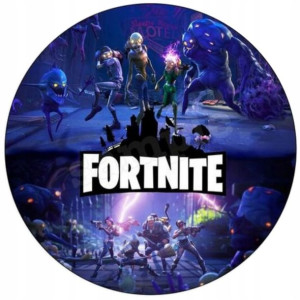 Opłatek Na Tort Okrągły 20 Cm Fortnite Gra Napis