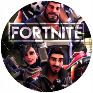 Opłatek Na Tort Okrągły 20 Cm Fortnite Gra Napis