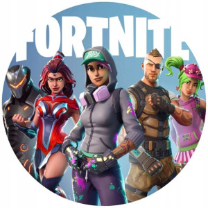 Opłatek Na Tort Okrągły 20 Cm Fortnite Gra Napis