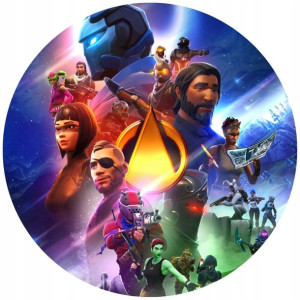 Opłatek Na Tort Okrągły 20 Cm Fortnite Gra Napis