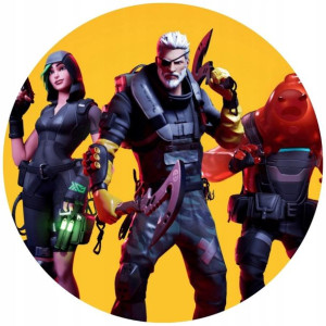 Opłatek Na Tort Okrągły 20 Cm Fortnite Gra Napis
