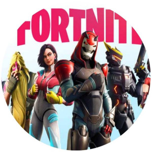 Opłatek Na Tort Okrągły 20 Cm Fortnite Gra Napis