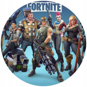Opłatek Na Tort Okrągły 20 Cm Fortnite Gra Napis