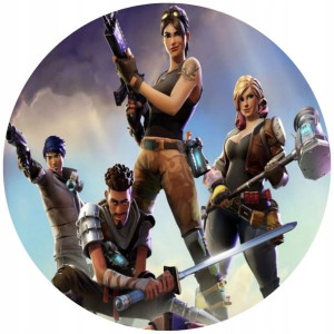 Opłatek Na Tort Okrągły 20 Cm Fortnite Gra Napis