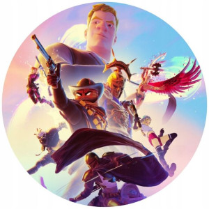 Opłatek Na Tort Okrągły 20 Cm Fortnite Gra Napis