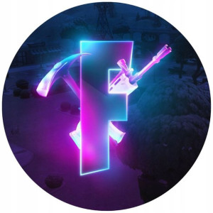 Opłatek Na Tort Okrągły 20 Cm Fortnite Gra Napis