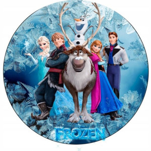 Opłatek Na Tort Okrągły 20 Cm Frozen Kraina Lodu