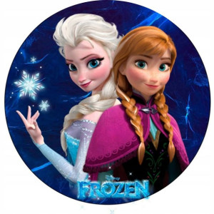 Opłatek Na Tort Okrągły 20 Cm Frozen Elsa Anna