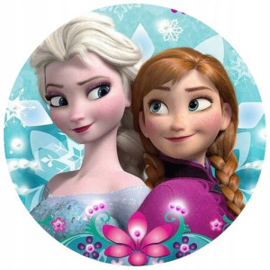 Opłatek Na Tort Okrągły 20 Cm Frozen Elsa Anna