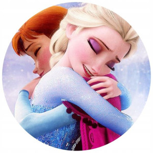 Opłatek Na Tort Okrągły 20 Cm Frozen Elsa Anna