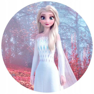 Opłatek Na Tort Okrągły 20 Cm Frozen Kraina Elsa