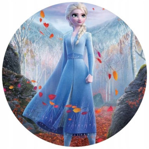 Opłatek Na Tort Okrągły 20 Cm Frozen Kraina Elsa