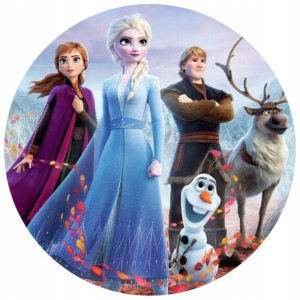 Opłatek Na Tort Okrągły 20 Cm Frozen Kraina Lodu
