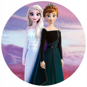 Opłatek Na Tort Okrągły 20 Cm Frozen Elsa Anna
