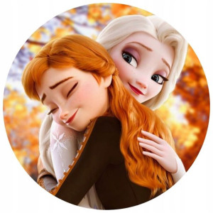 Opłatek Na Tort Okrągły 20 Cm Frozen Elsa Anna
