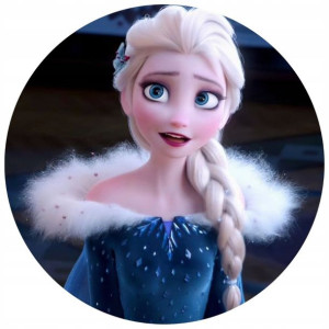 Opłatek Na Tort Okrągły 20 Cm Frozen Kraina Elsa