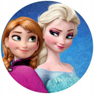 Opłatek Na Tort Okrągły 20 Cm Frozen Elsa Anna