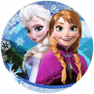 Opłatek Na Tort Okrągły 20 Cm Frozen Elsa Anna