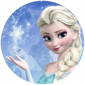Opłatek Na Tort Okrągły 20 Cm Frozen Kraina Elsa