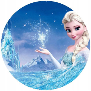Opłatek Na Tort Okrągły 20 Cm Frozen Kraina Elsa