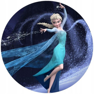 Opłatek Na Tort Okrągły 20 Cm Frozen Kraina Elsa