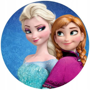 Opłatek Na Tort Okrągły 20 Cm Frozen Elsa Anna