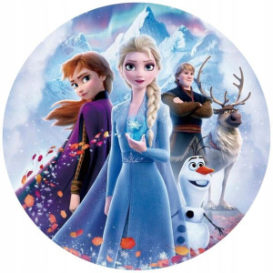 Opłatek Na Tort Okrągły 20 Cm Frozen Kraina Elsa