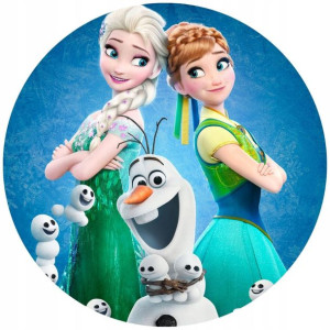 Opłatek Na Tort Okrągły 20 Cm Frozen Elsa Anna