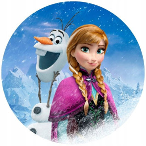 Opłatek Na Tort Okrągły 20 Cm Frozen Anna Olaf
